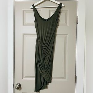 Bebe Dress Midi Dress rouched sleeveless